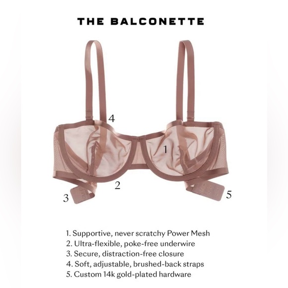 NWOT CUUP‎ The Balconette-Mesh Bra Black - Picture 7 of 11